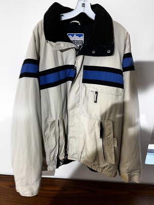 Powderhorn Full Zip snap Hood Mens Skiing Snowboarding Coat Jacket Large Vintage-image