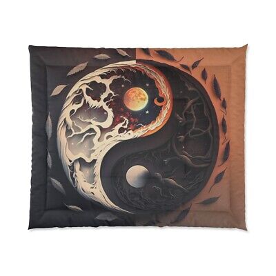 King Size Comforter Yin Yang Balance Meditation Mandala Zen Art Harmony-image