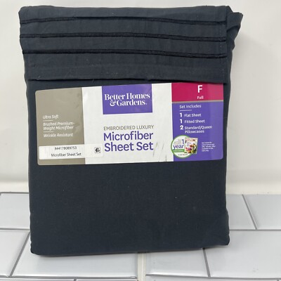 Better Homes & Gardens Microfiber Charcoal Full Sheet Set-image