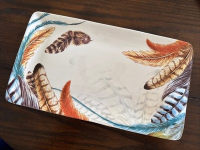 Pier 1 Imports Native American Indian Style Serving Dish Platter Appetizer Plate-image