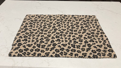 Set Of 2 Pier 1 Imports Zebra/Leopard Reversible Fabric Placemats 13” x 19”-image