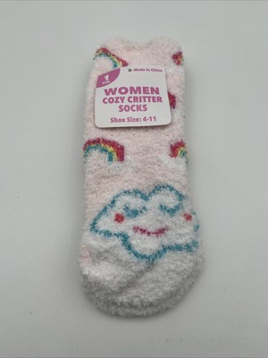 Women Cozy Critter Socks Show Size: 4-11 1 Pair Rainbow-image