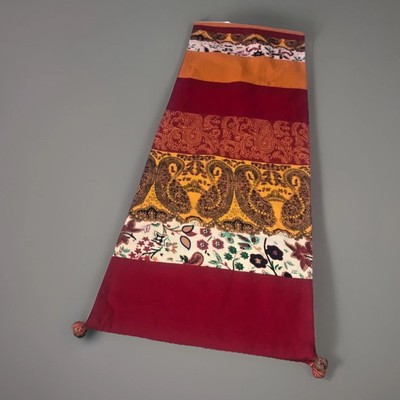 PIER 1 IMPORTS Multi-Color Paisley Stripes TABLE RUNNER 72” x 13”-image