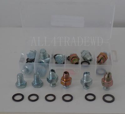 OSK15 15 Pcs Over Sized Oil Drain Plug Kit Assortment 12mm 14 mm and 1/2