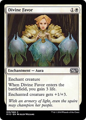 4 DIVINE FAVOR ~mtg NM-M M15 Magic 2015 Com x4-image