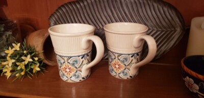 Pier 1 Imports Athena Ironstone Coffee Mugs Set Of 2 -image