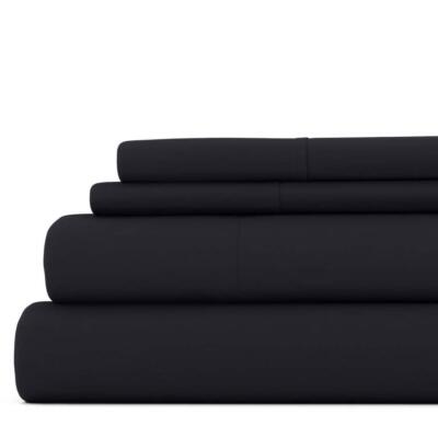 Becky Cameron Sheet Set King Hypoallergenic Polyester Solid in Black 4-Piece-image