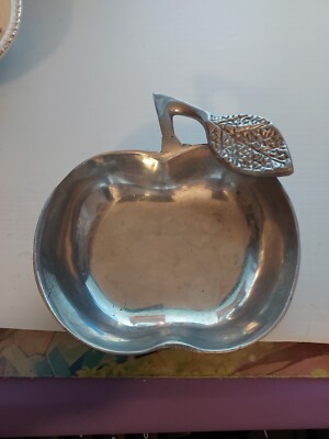 Pier 1 Imports Silver Metal Apple Dish-image
