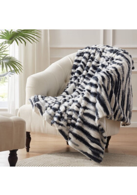 Faux Fur Throw Blanket. Reversible Fuzzy Faux Fur and Fleece. 60