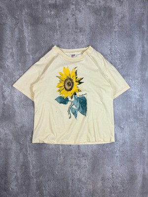 Vintage 80s/90s Rain Sun & Wind Sunflower Nature Graphic T-Shirt Size Large-image
