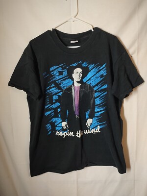 VTG Garth Brooks Black Ropin The Wind 1991 You Gotta Believe Country Band Tee XL-image