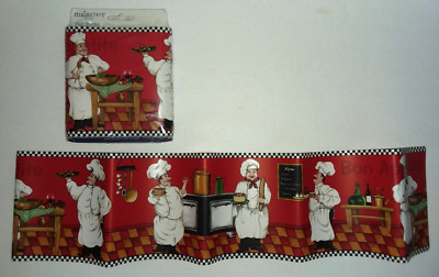 Chef Wall Border Mainstays Home Wallpaper Wall Decor Bon Appetite Red White-image
