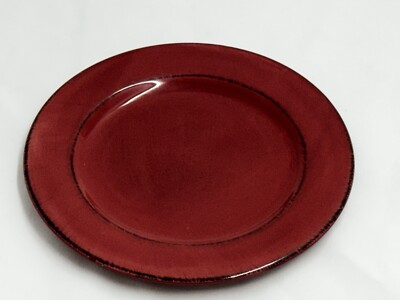 Pier 1 Imports Toscana Burgundy Handpainted Earthenware Salad Plate8.75 INCH-image