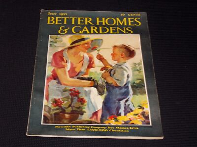 1933 JULY BETTER HOMES & GARDENS MAGAZINE - ILLUSTRATED FRONT COVER - E 5526-image