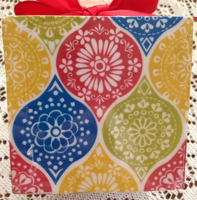 Holiday Paper Cube Theme Pier 1 Imports Multicolor Ornament Design Xmas Gift-image