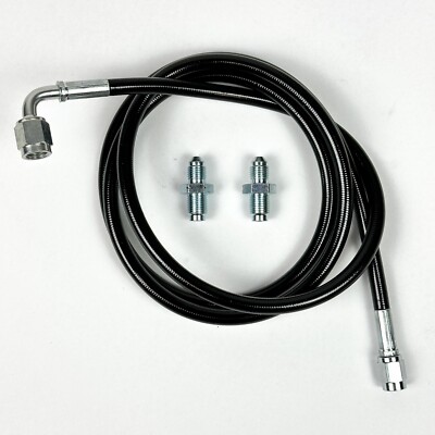 Black Master to Slave Cylinder Complete Stainless Clutch Line 92-00 Honda Civic-image