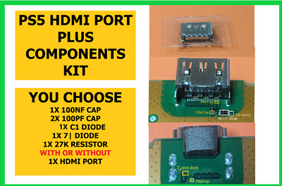 PS5 Replacement HDMI Port Components 71 C1 A6 Diode 100nf Cap Circuit Repair Kit-image
