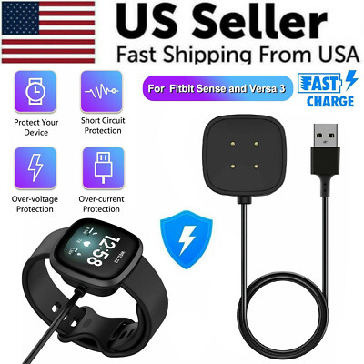 Wireless Charger For Fitbit Sense Versa 3 4 Watch USB Fast Charging Dock Cable-image