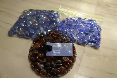Red and Blue Glass GEMS by Mainstays Crafts - 1 Retail 2 Ziploc Heavy Beautiful-image
