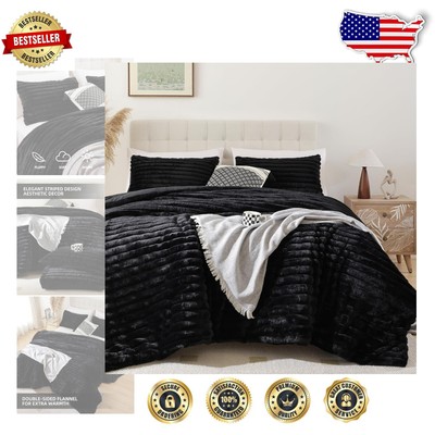 Machine Washable Luxury Fleece Comforter 3-Piece Set - Full Size, Cozy Gift Idea-image