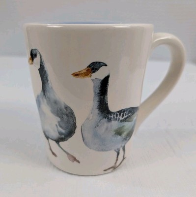 Pier 1 Import Gooses River Bird Mug Ceramic Water Color Design-image