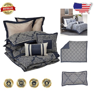 King Size Medina Comforter Set - All-Season Cozy Bedding with Decorative Pillows-image