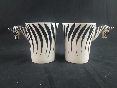 Pier 1 Imports Stoneware Zebra Coffee/Tea Mug/Cup 16 oz-image