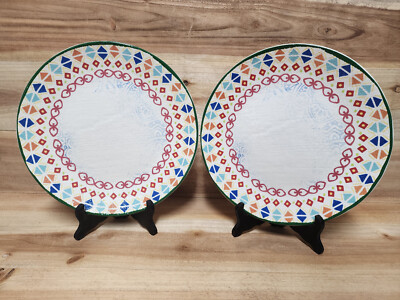 Set of 2 Pier 1 Imports Textured Ironstone PAINTED DESERT 11