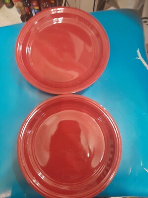 Set Of 2 Mainstay Red Dessert/bread Plates Good Used Condition 8 Inches-image