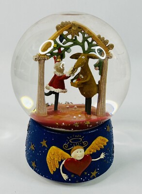 Vintage Dept 56 Clare Mackie Musical Wind-Up Snow Globe (Plays Deck The Halls)-image