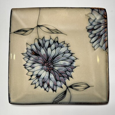 Pier 1 Imports Chrysanthemum 8.5” Square Salad Plate Discontinued-image