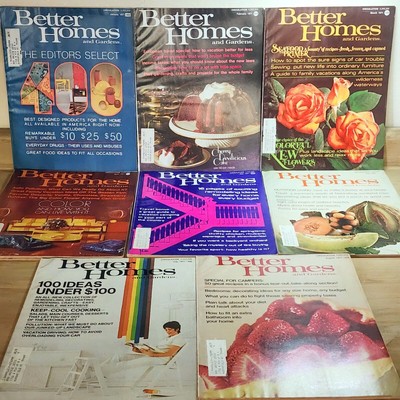 1971 Better Homes & Gardens Magazines Decor Home Plans Ads Lot Of 8 Jan.-Aug.-image