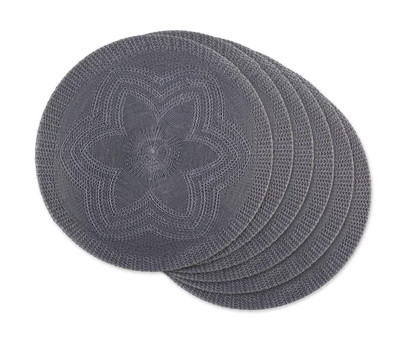 6pk Plastic Woven Floral Placemats - Design Imports-image