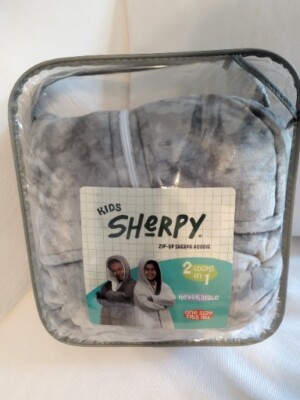 NWT Reversible Cozy Sherpy Blanket Coat w/Zip Unisex/Kids (Or Small Adult)-image