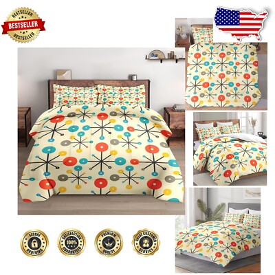 Elegant King Size Retro Comforter Set - Cozy 3 Pcs Bedding for All Seasons-image