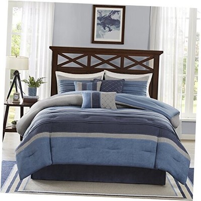  Cozy Comforter Set Casual Modern Design - All King (104 in x 92 in) Blue Grey-image
