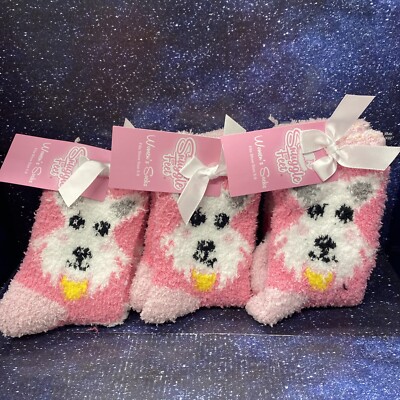 3 X Snuggle Feet Womens Cute Pet Soft Cozy & Warm Fuzzy Socks - Size 5/9-image