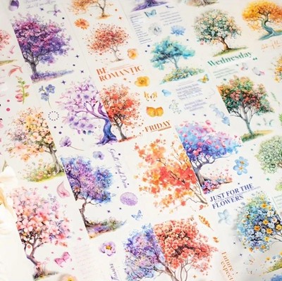 Colorful Wood Design Stickers 6 Loop Set-image