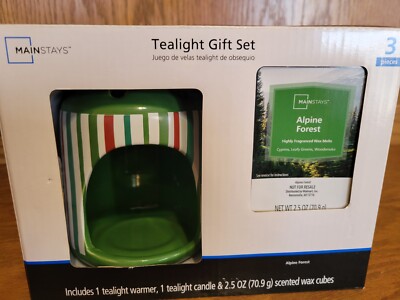Mainstays Tealight Warmer with Alpine Forest Wax Cubes New-image