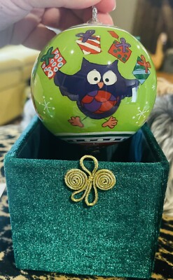 Pier 1 Imports Li Bien Glass Christmas Ornament Winter Owl 2014-image