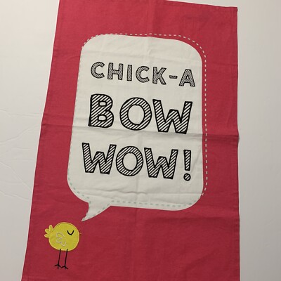 Design Imports DII Cotton Dish Towel CHICK-A BOW WOW Tabletop Easter Spring NEW-image