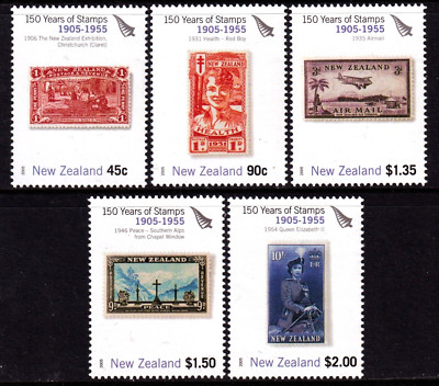 New Zealand 2005 Postage Stamp Anniv. Complete Mint MNH Set (2) SC 2008-2012-image
