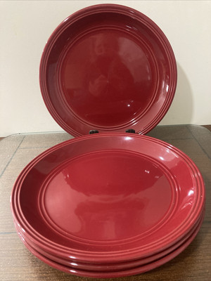 MAINSTAYS Stoneware RED SEDONA - Set of 4 DINNER PLATES-image