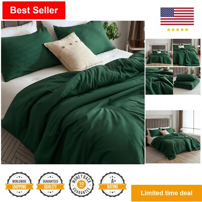 Emerald Green Twin Comforter Set - Lightweight & Cozy Bedding for College Dorms-image