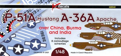 DK Decals 1/48 P-51A MUSTANG & A-36A APACHE Over China Burma and India-image