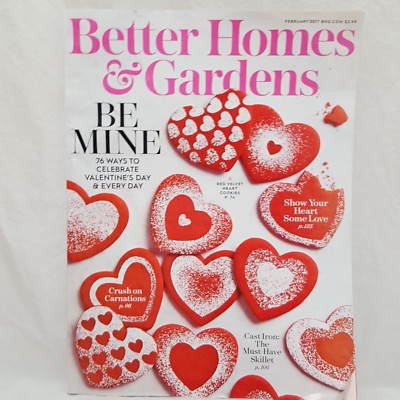 Better Homes and Gardens Magazine February 2017 Be Mine Valentine Day Cookies -image