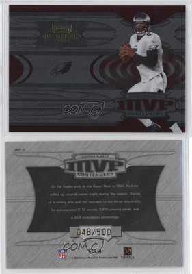2005 Playoff Contenders MVP Contenders Red /500 Donovan McNabb #MVP-5-image