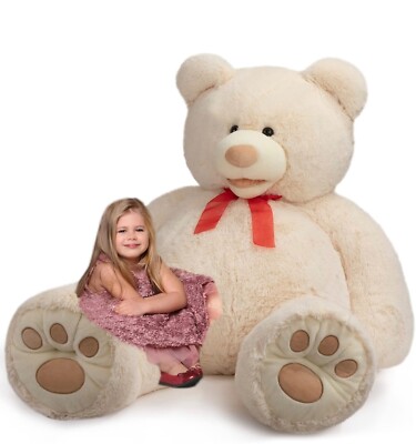 5-Foot Giant Teddy Bear – Beige - Plush - Cozy - Comfort - Support-image