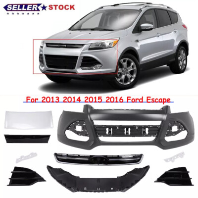 For 2013-2016 Ford Escape Front Bumper Cover Complete Kit Primed Black USA-image