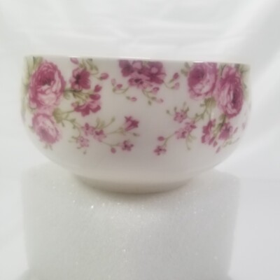 Gracie China Pink Bowl Rose Chintz Design 4.75
